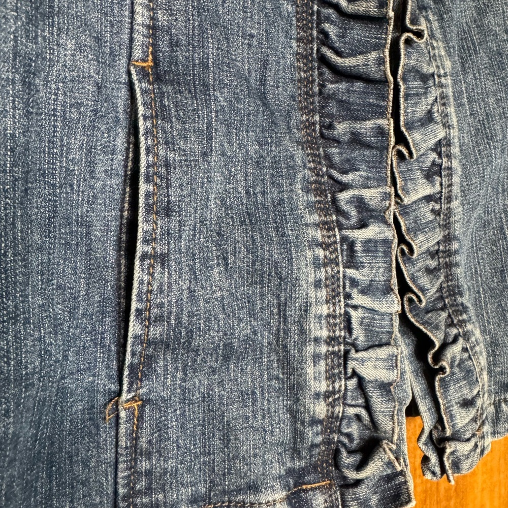 RXB Dark Blue Ruffled Denim Jacket - Picture 3 of 5